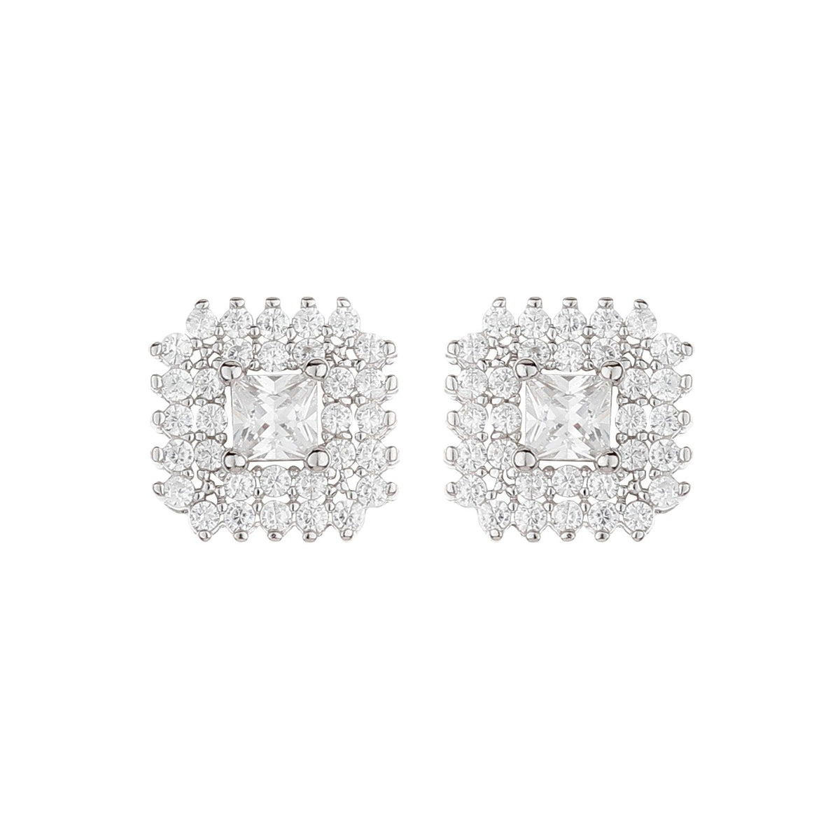 Bright Love Square Studs - silvermark