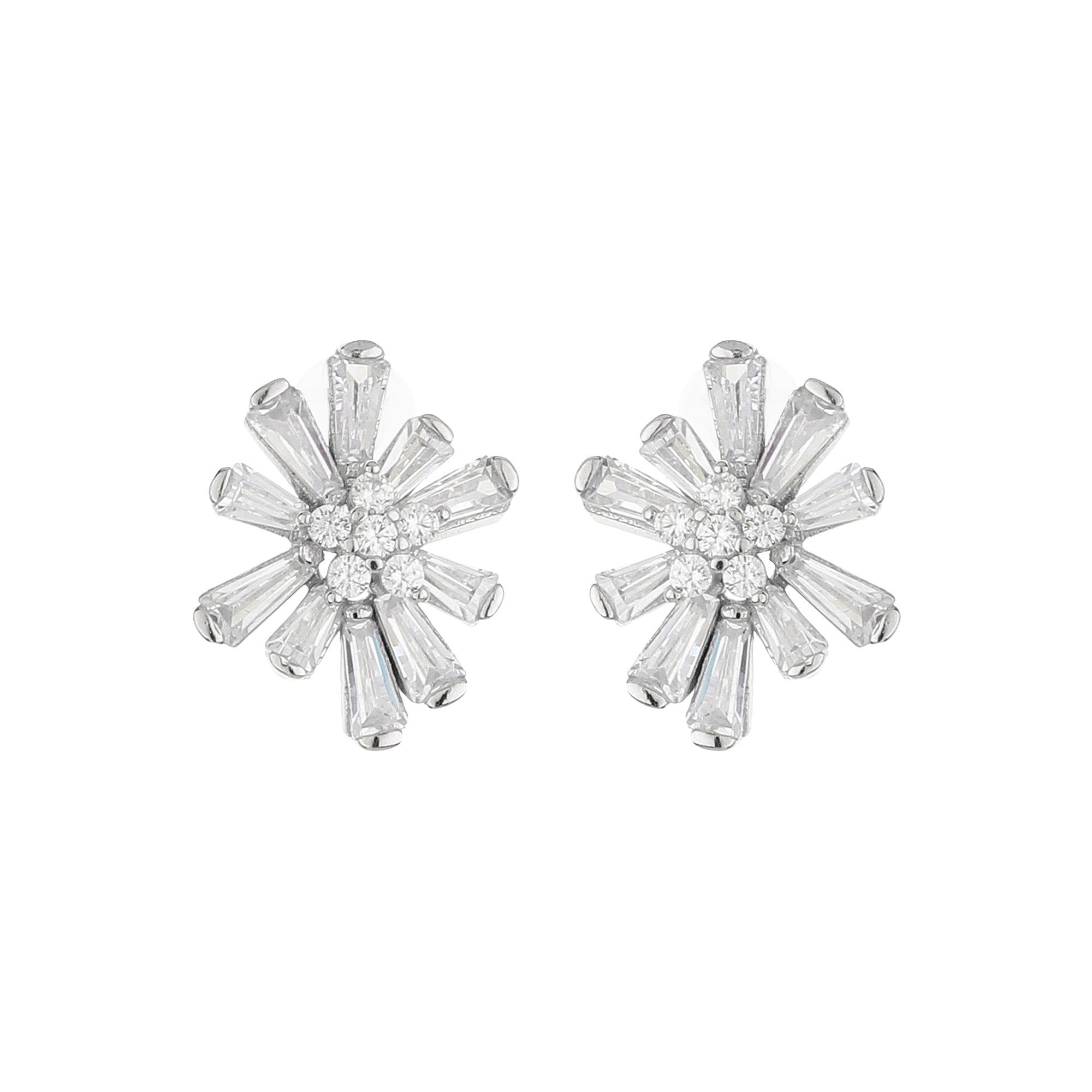 Ice Gem On Snow Bars Silver Studs - silvermark