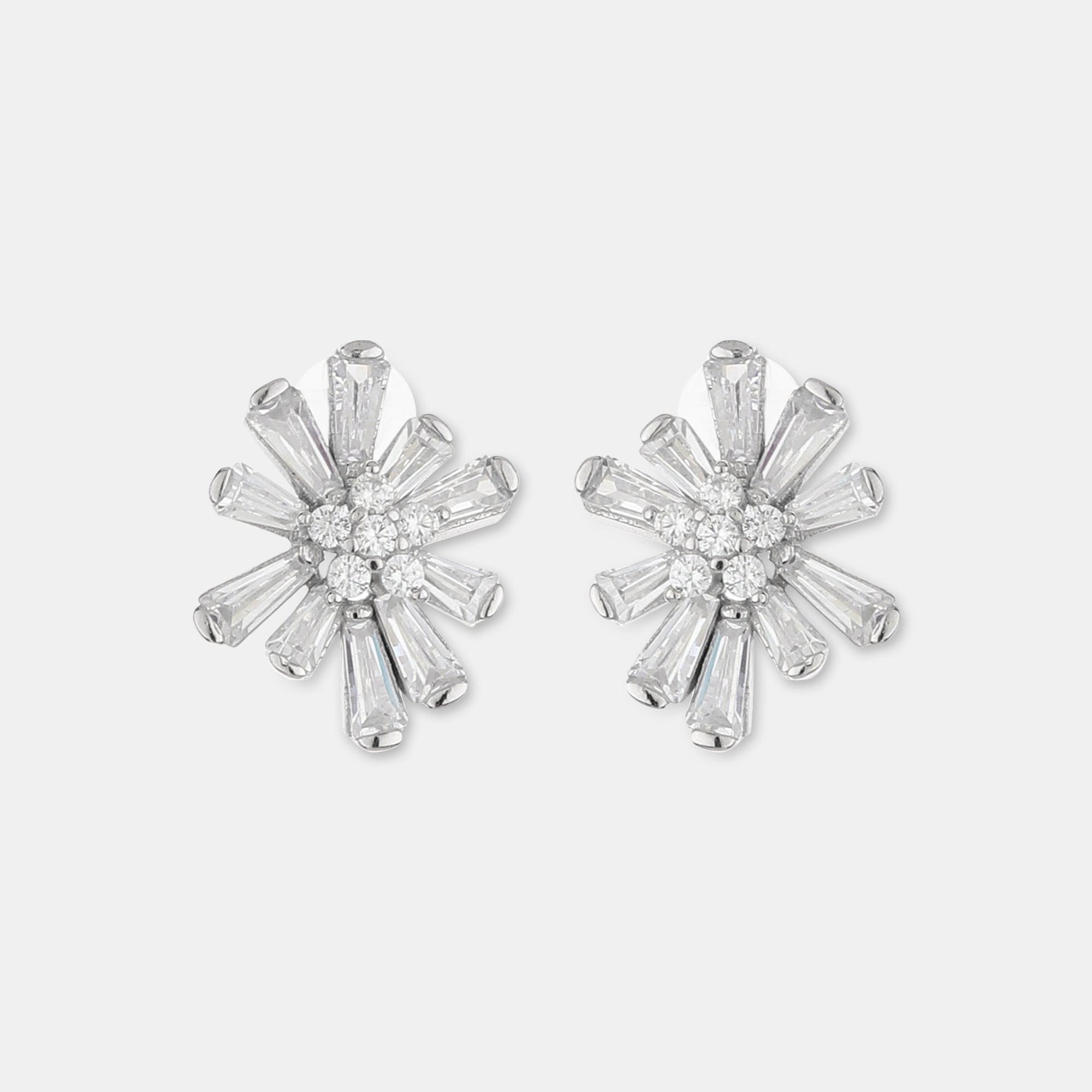 Ice Gem On Snow Bars Silver Studs - silvermark