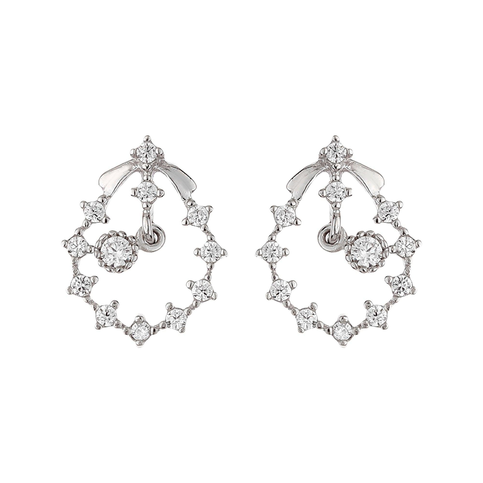 Lunar Clock Shiny Stone Earrings - silvermark