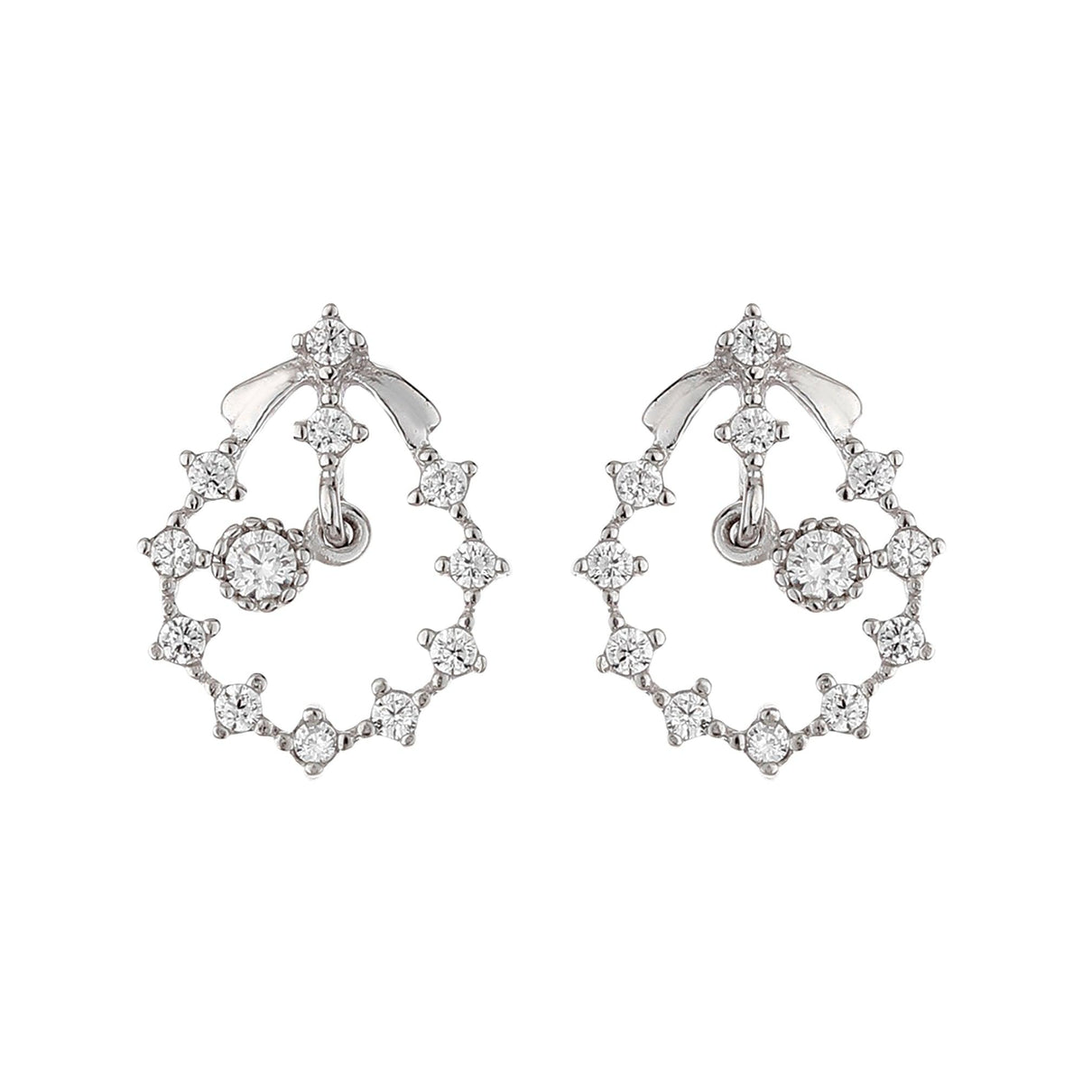 Lunar Clock Shiny Stone Earrings - silvermark