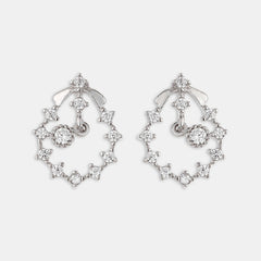 Lunar Clock Shiny Stone Earrings - silvermark