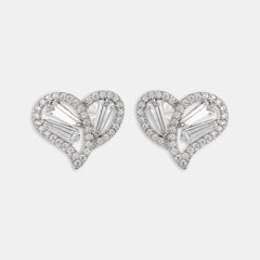 Rythm Of Love Crystal Heart Studs - silvermark