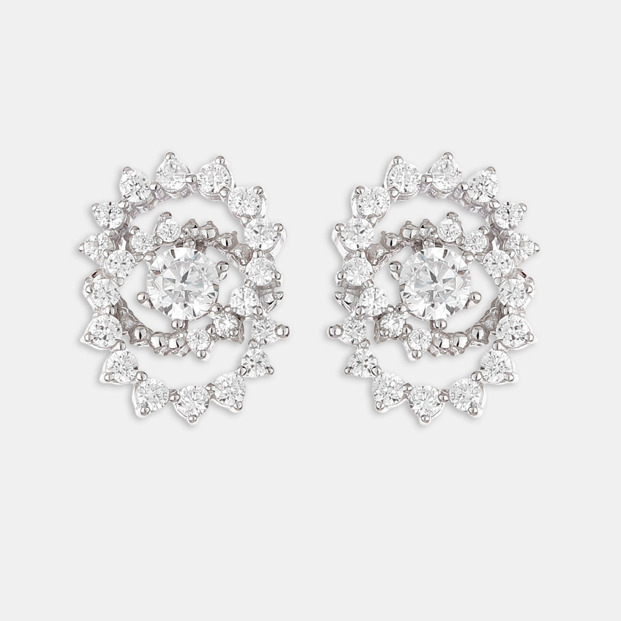 Designer Double Threaded Floral Earring - silvermark