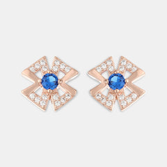 Patterned Rosegold Four Leaf Studs - silvermark