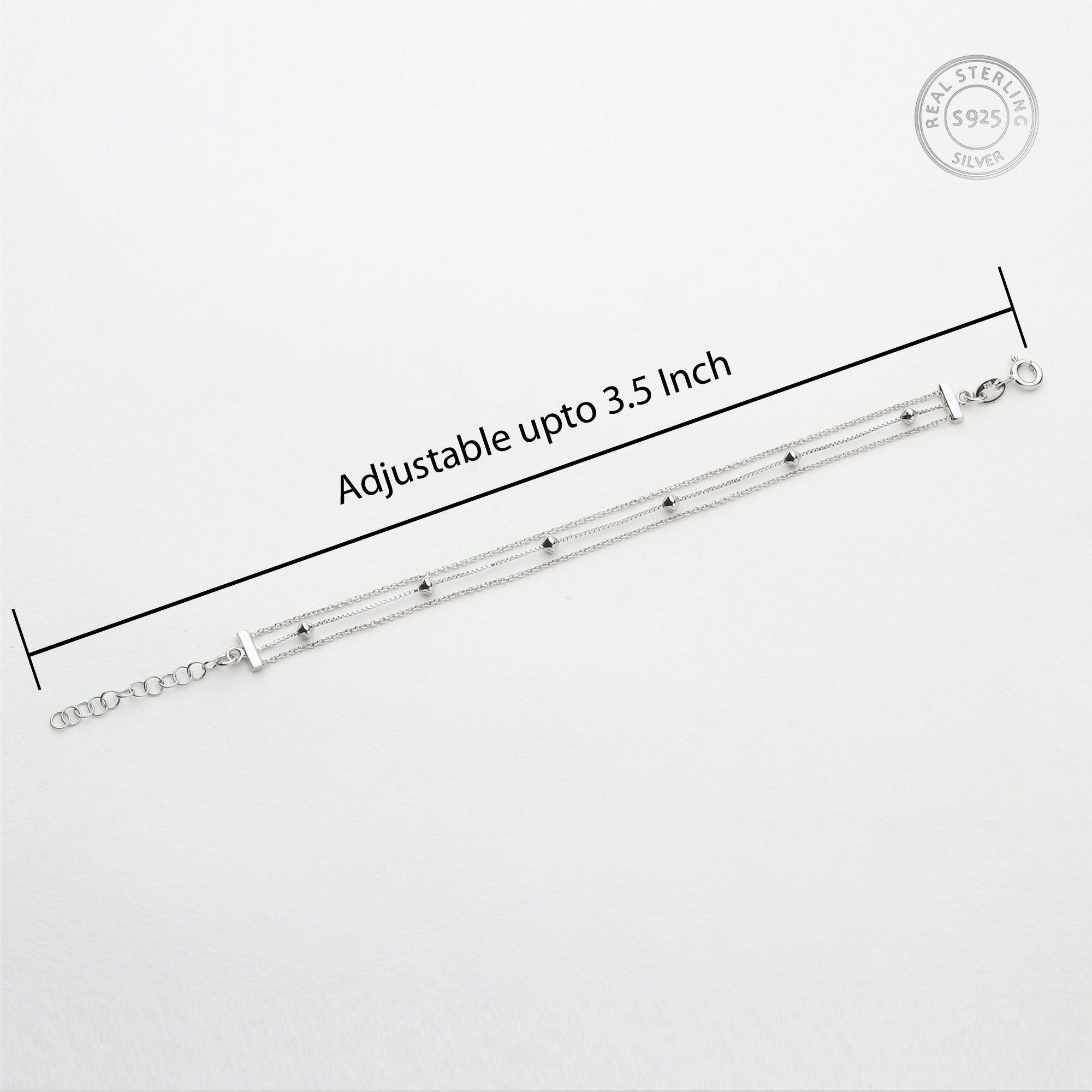 Basic Tri-Line Diamond Shaped Bracelet - silvermark
