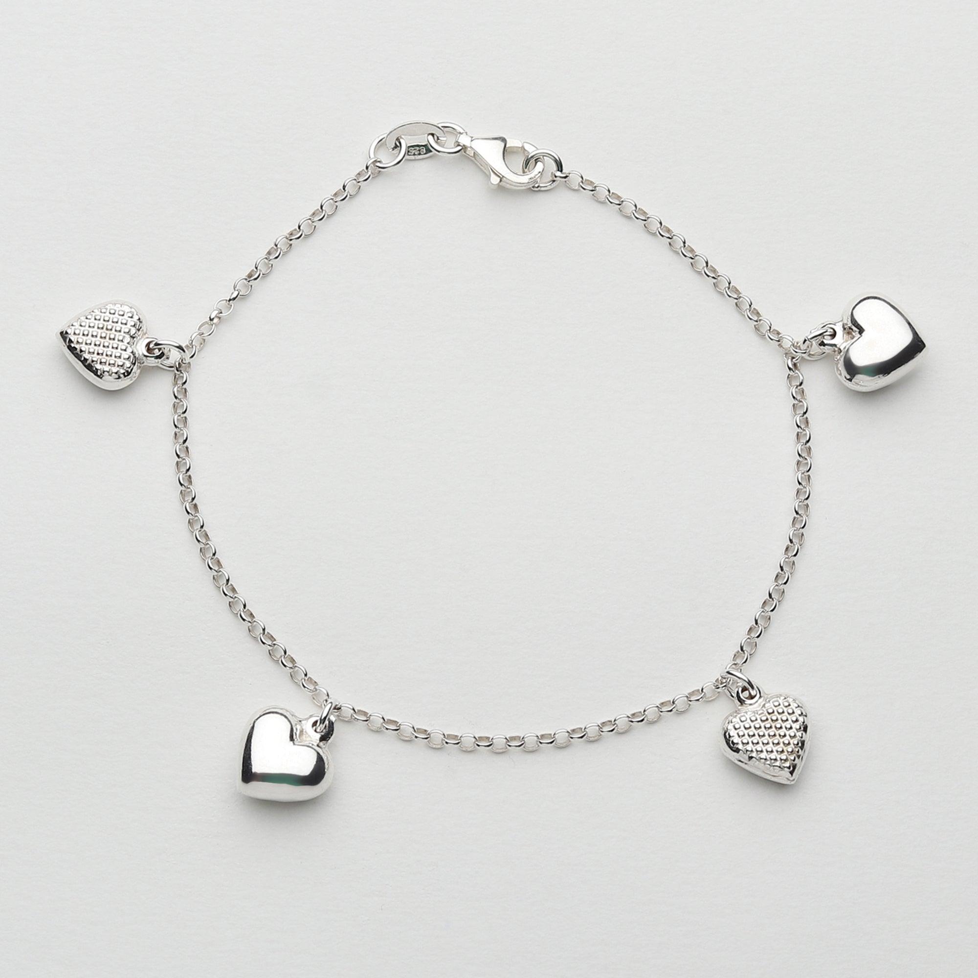 Oxidised Silver Love Charm Bracelet - silvermark