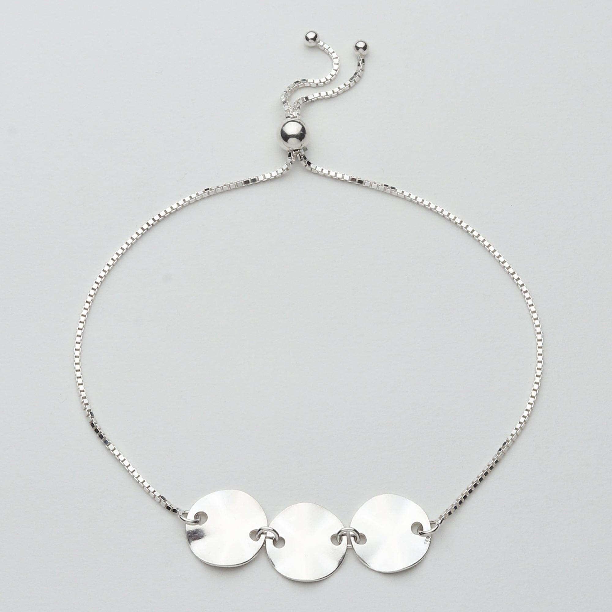 Minimal Tri-Circle Silver Bracelet - silvermark