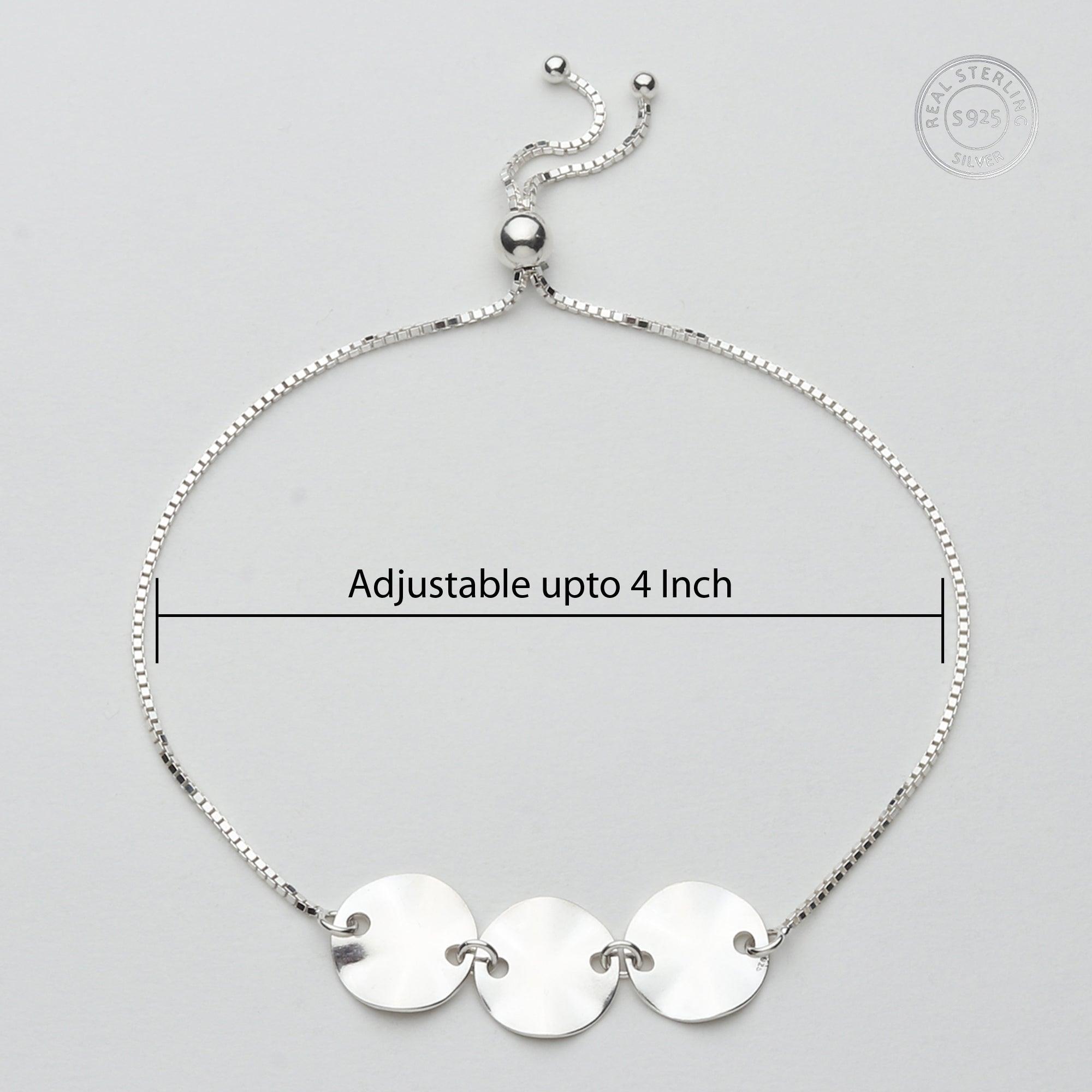 Minimal Tri-Circle Silver Bracelet - silvermark