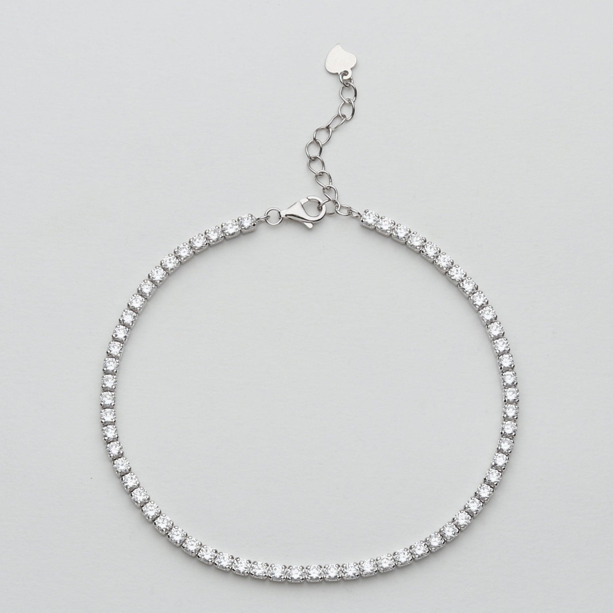 Modern Tennis Cut White Bracelet - silvermark