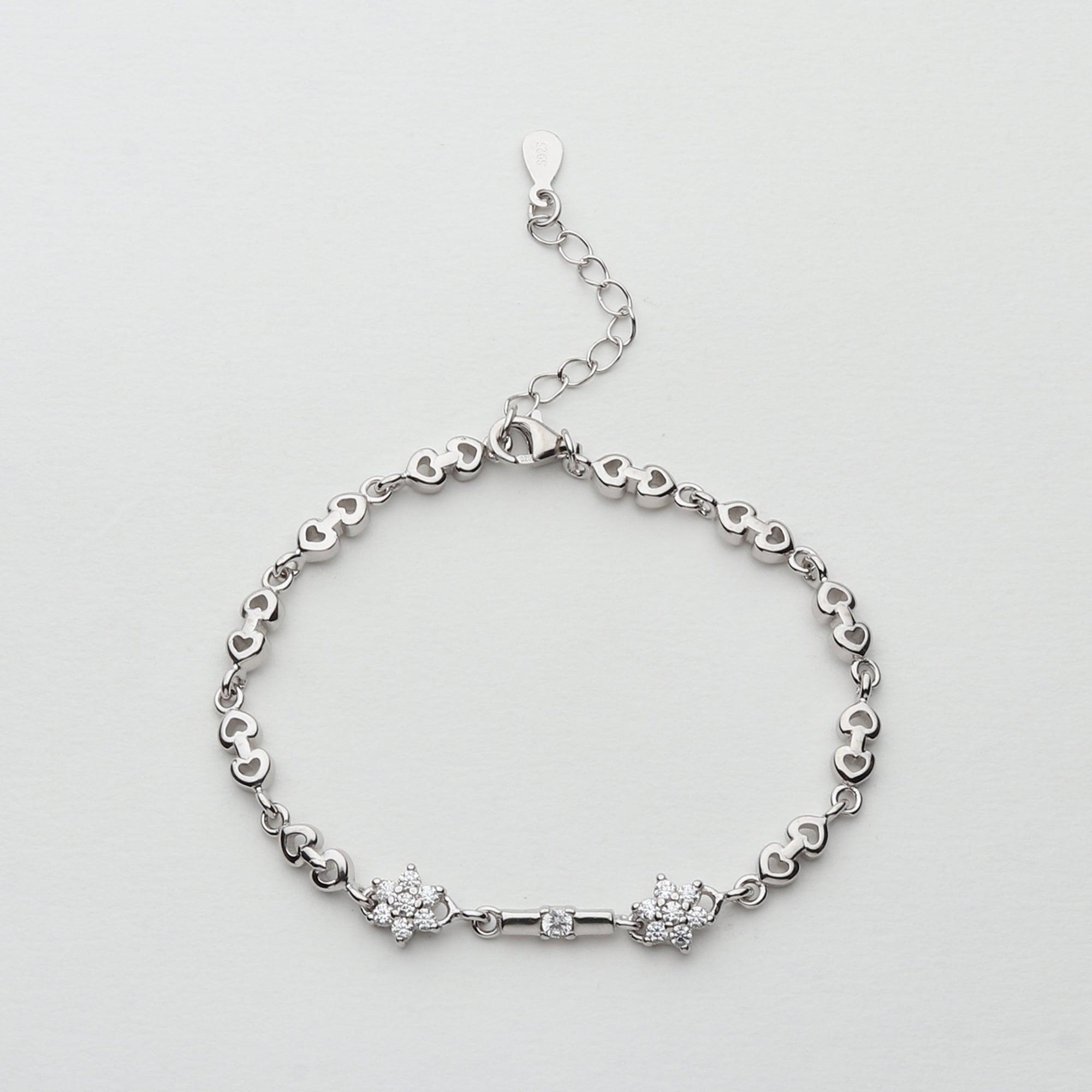 Chunky Silver Flower Bud Bracelet - silvermark