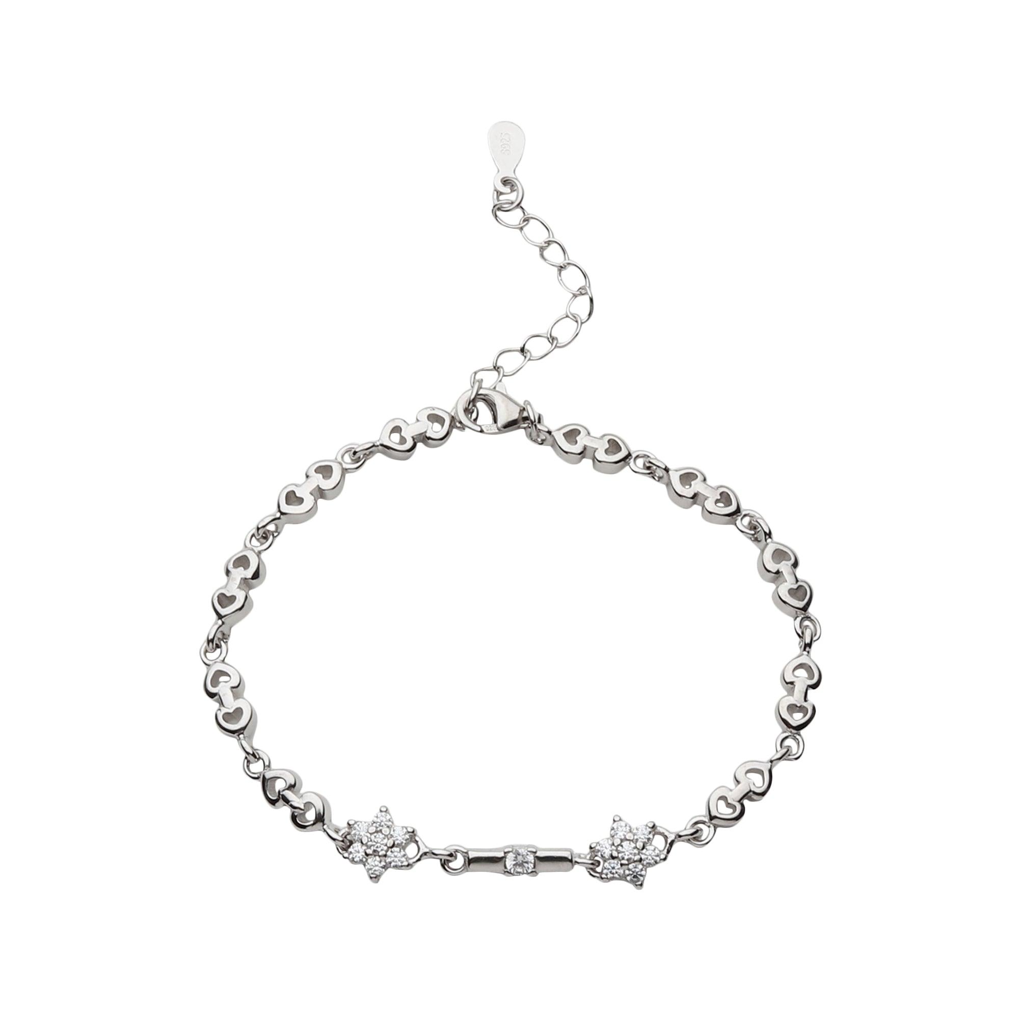 Chunky Silver Flower Bud Bracelet - silvermark