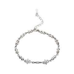 Chunky Silver Flower Bud Bracelet - silvermark