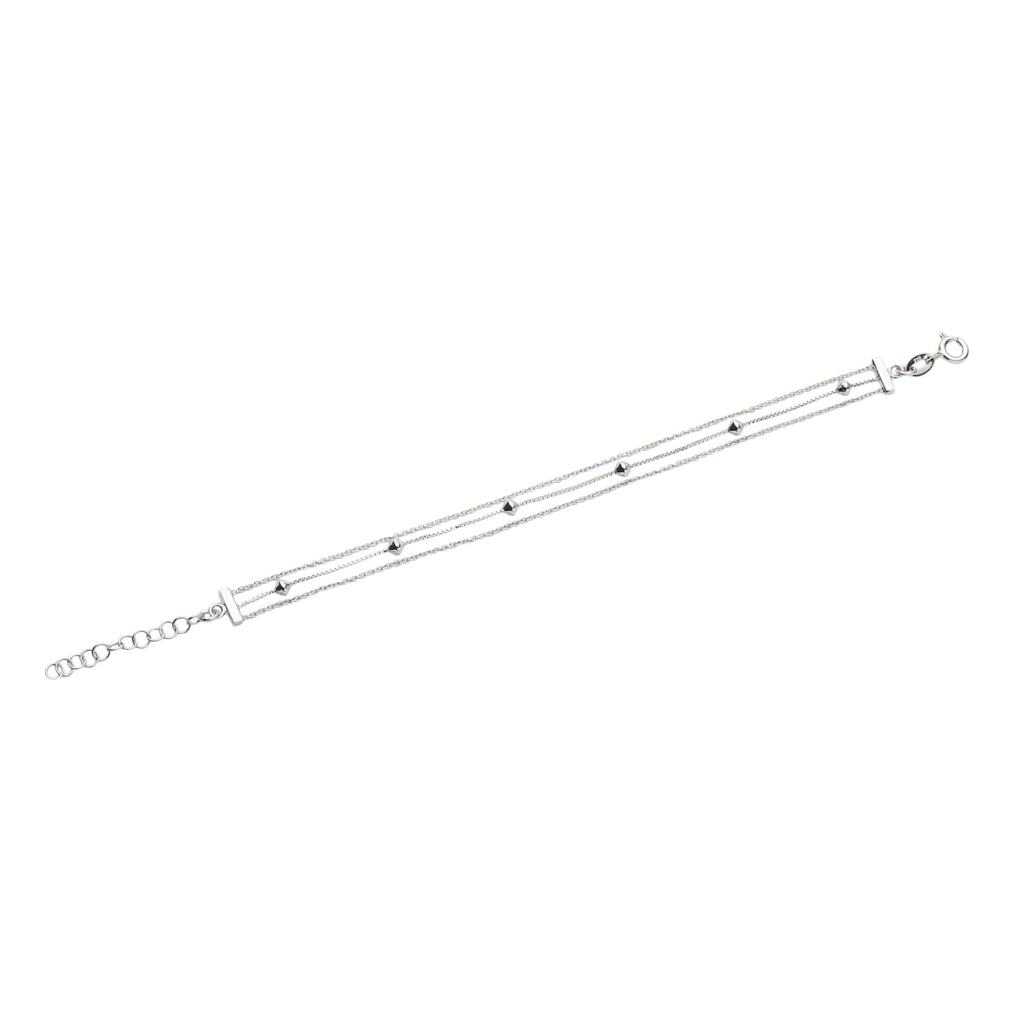 Basic Tri-Line Diamond Shaped Bracelet - silvermark