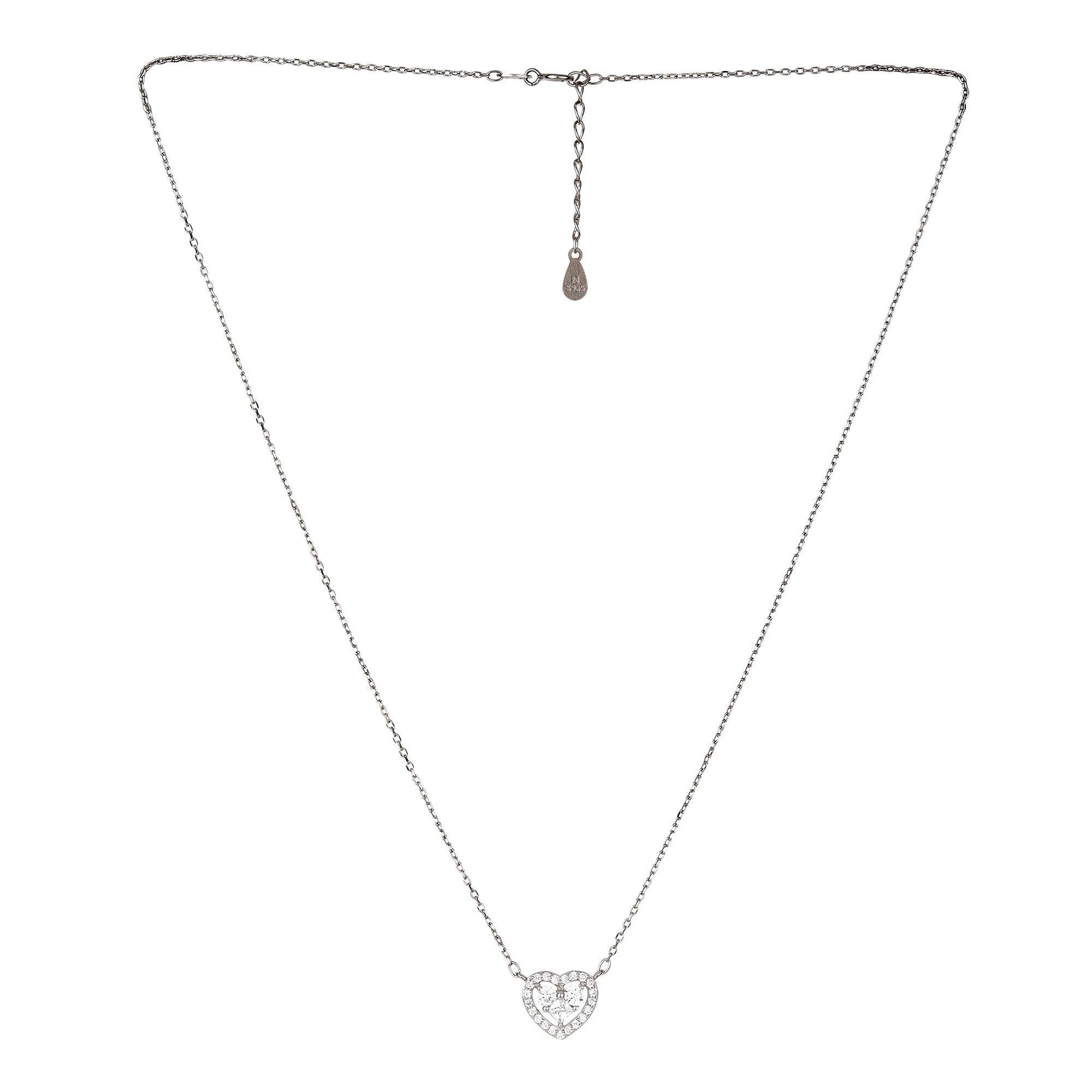 Simulated Diamond Heart Necklace - silvermark