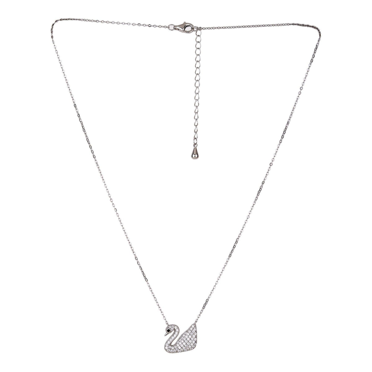 Womens Iconic Swan Crystal Pendant - silvermark