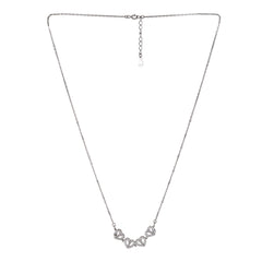 Sterling Heart Crystals Foldable Necklace - silvermark