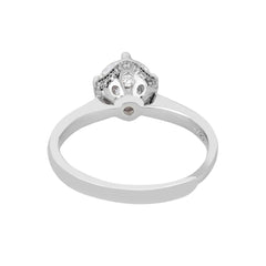 Heart Motif Round Cut Silver Ring - silvermark