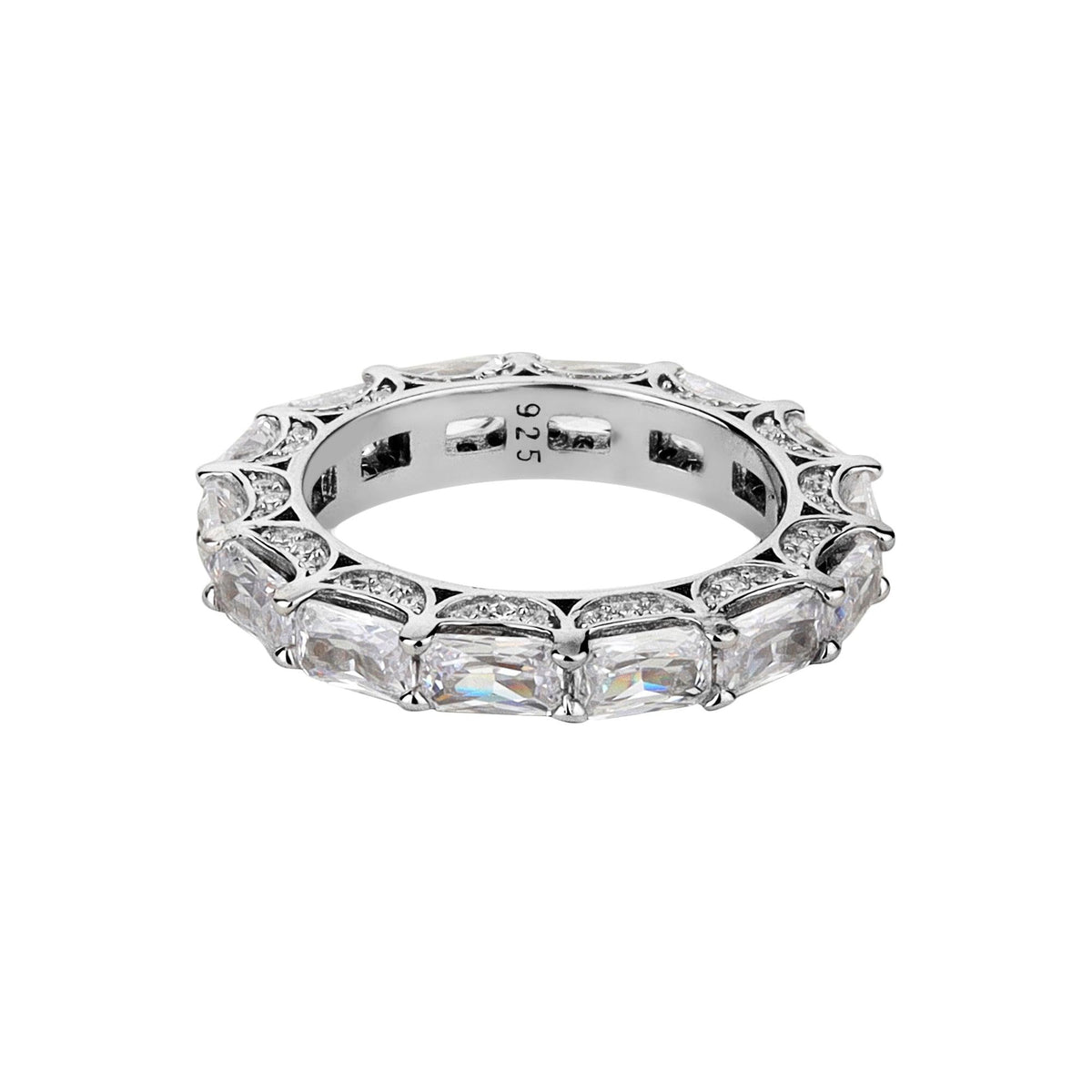 Eternity Emerald Cut Silver Ring - silvermark