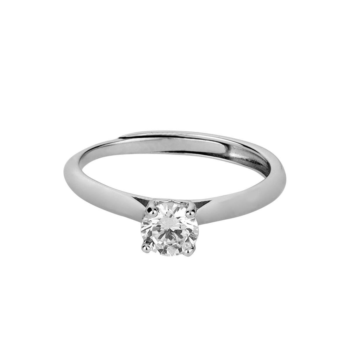 The Classy Single Stoned Adjustable Ring - silvermark