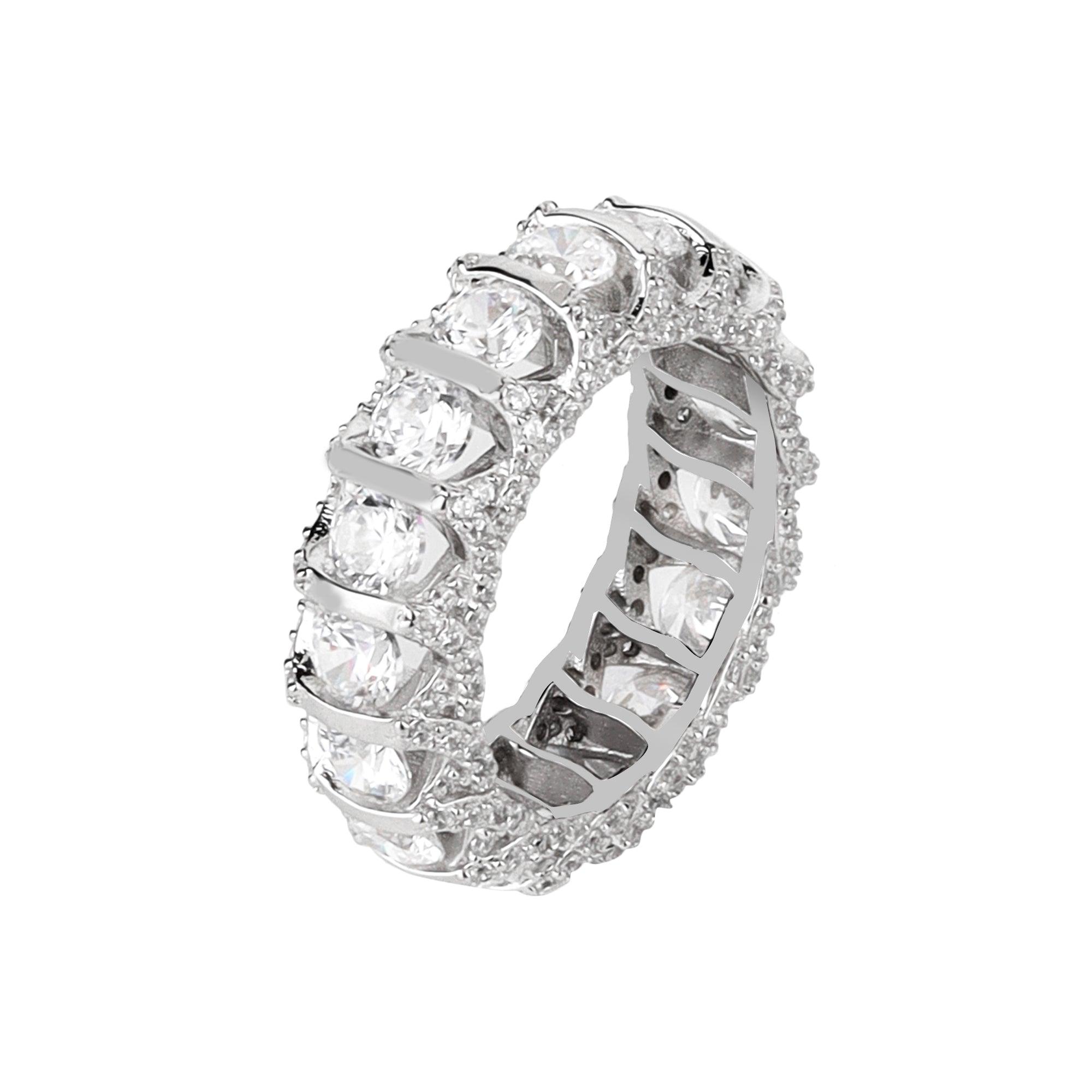 Silvermark Sparkling Eternity Ring with Round Shaped Stones - silvermark