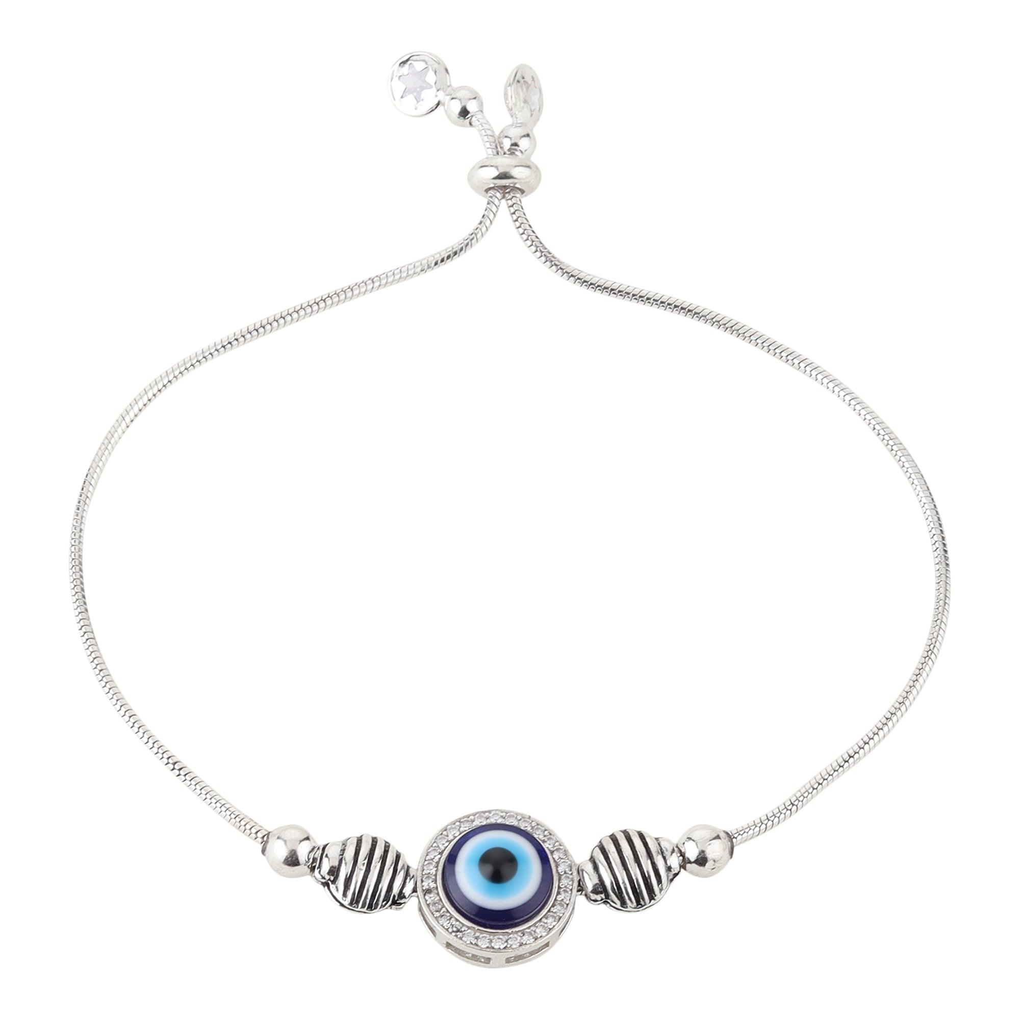 Designer Silver Evil Eye Bracelet - silvermark