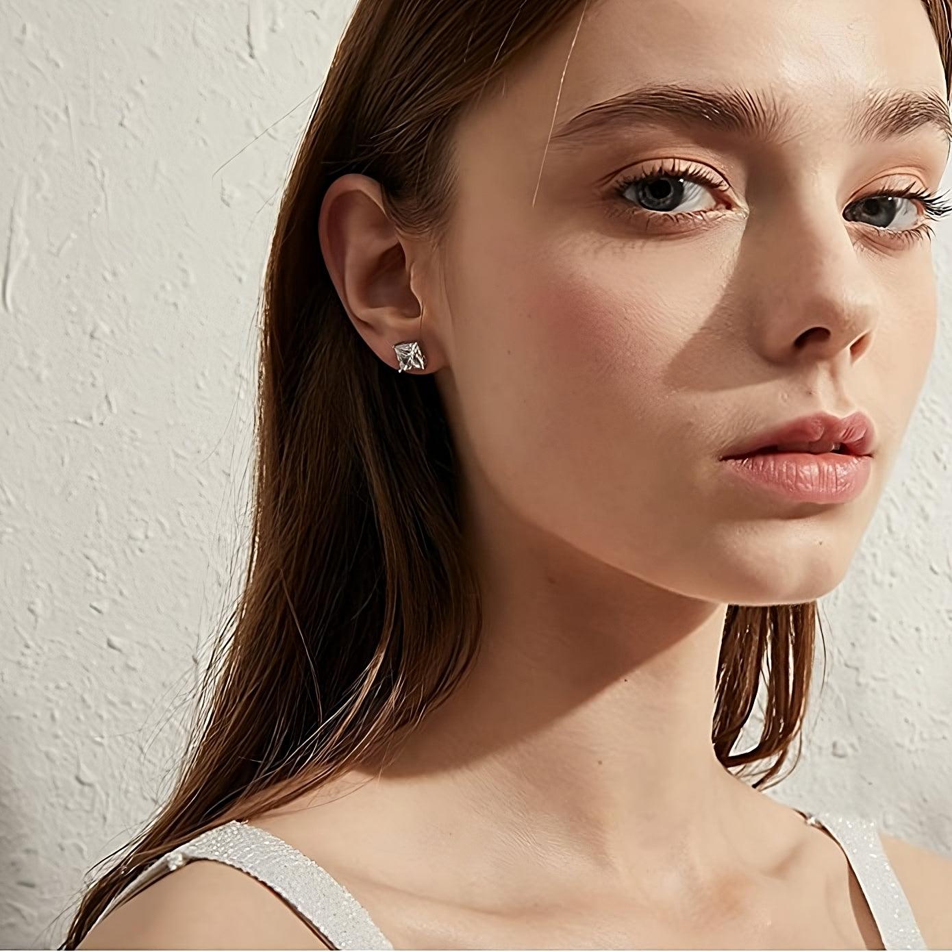 Square Cubic Zirconia Stud Earrings - silvermark