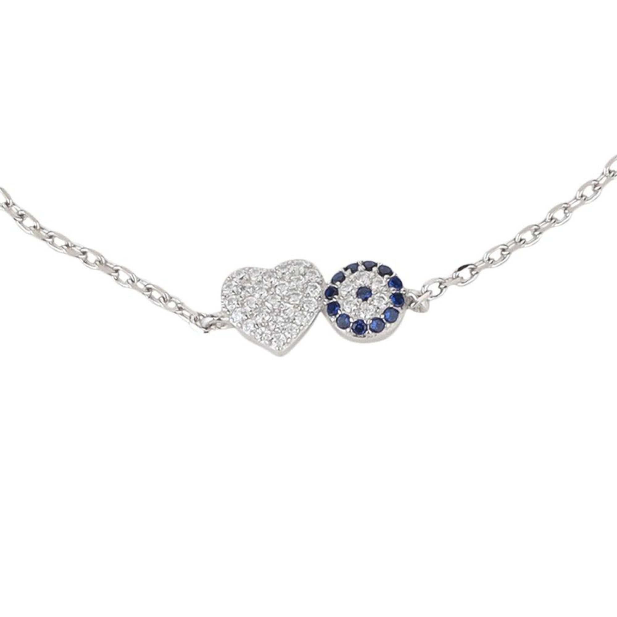 Glossy Heart Evil Eye Bracelet