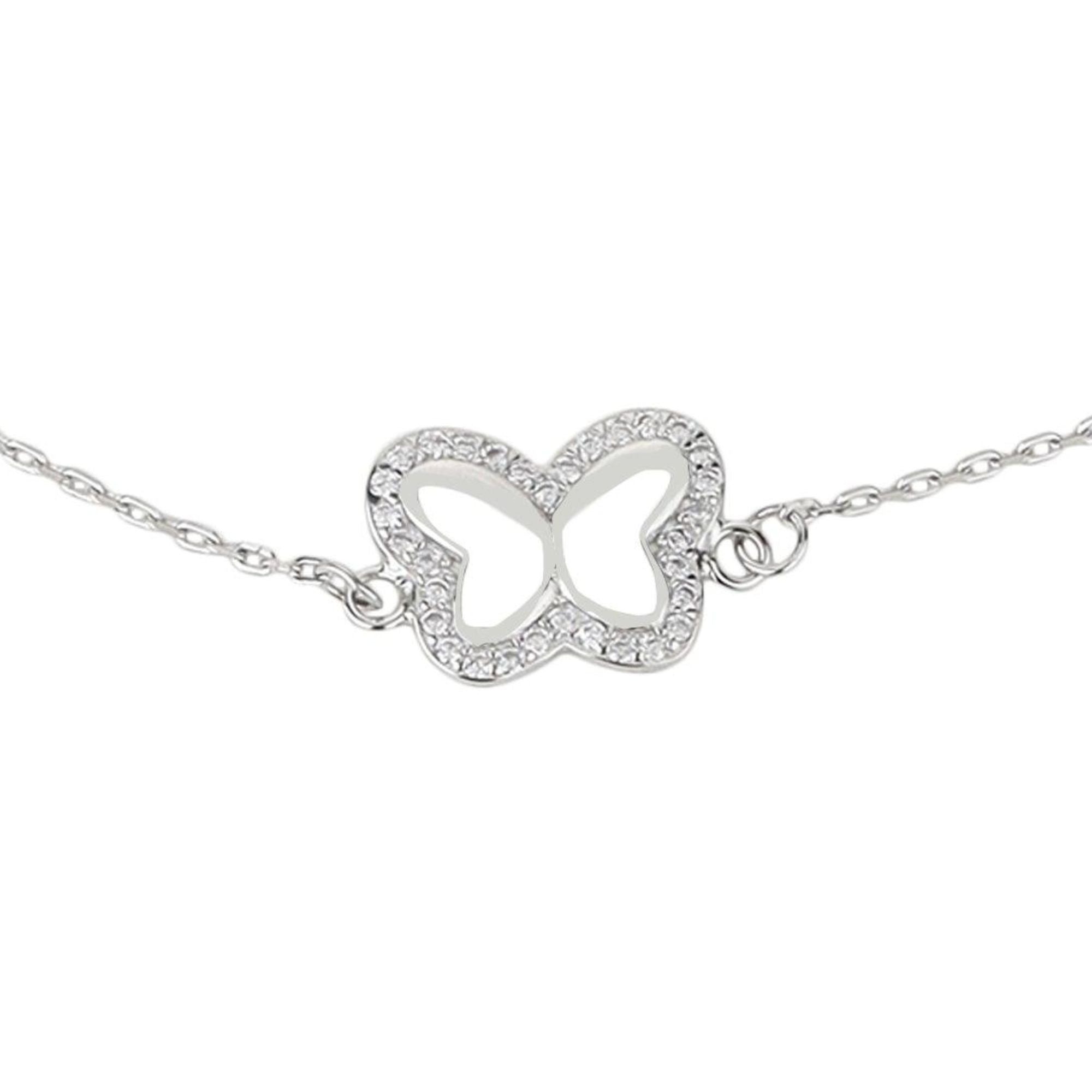 Rhinestone Butterfly Decor Bracelet