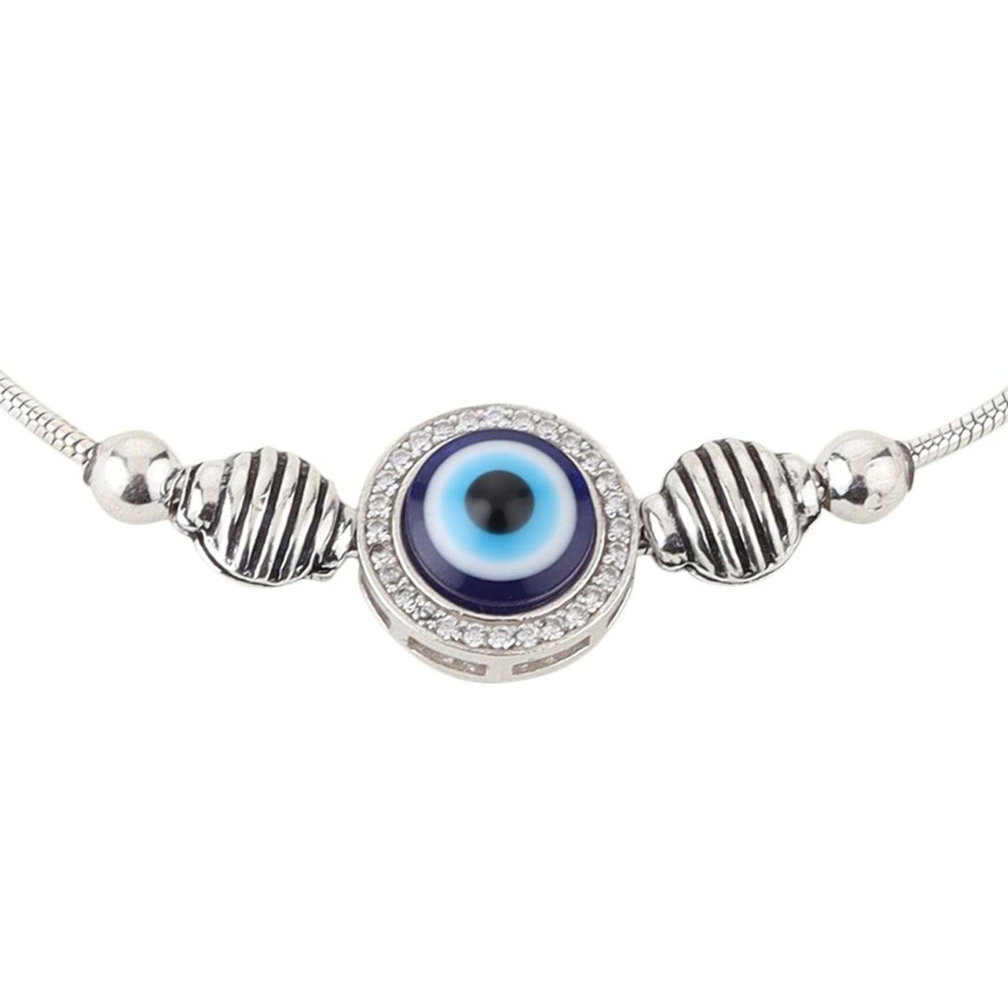 Designer Silver Evil Eye Bracelet